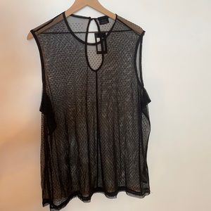 Black studded lace top